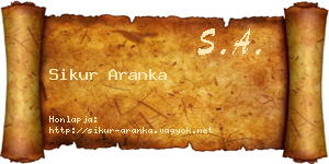 Sikur Aranka névjegykártya